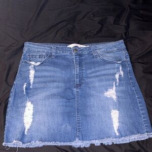 women’s blue jean skirt